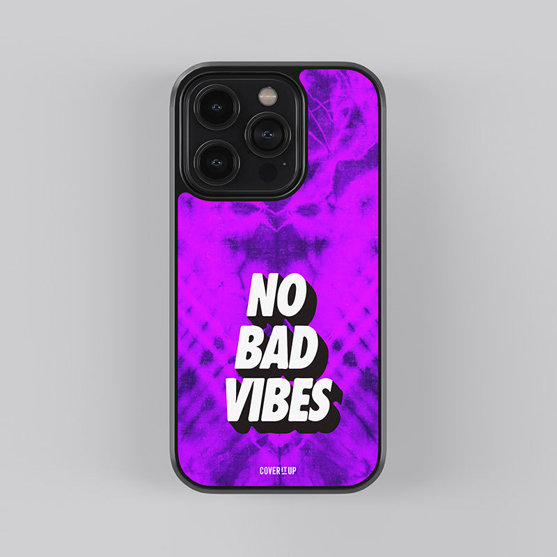 No Bad Vibes Tie-Dye Glass Case