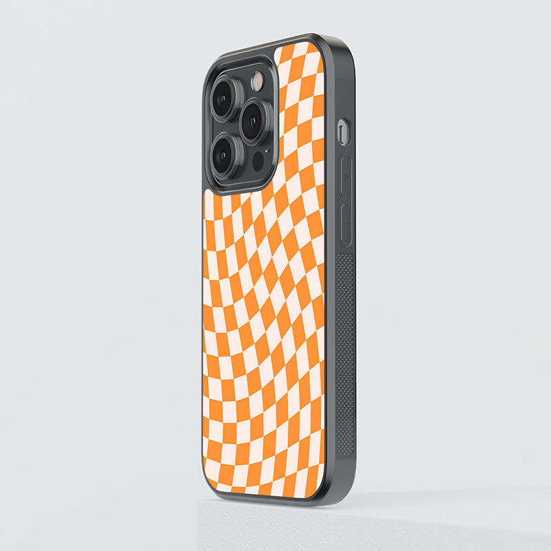 Orange Checkered Glass Case