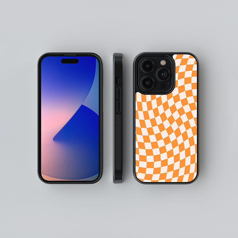 Orange Checkered Glass Case