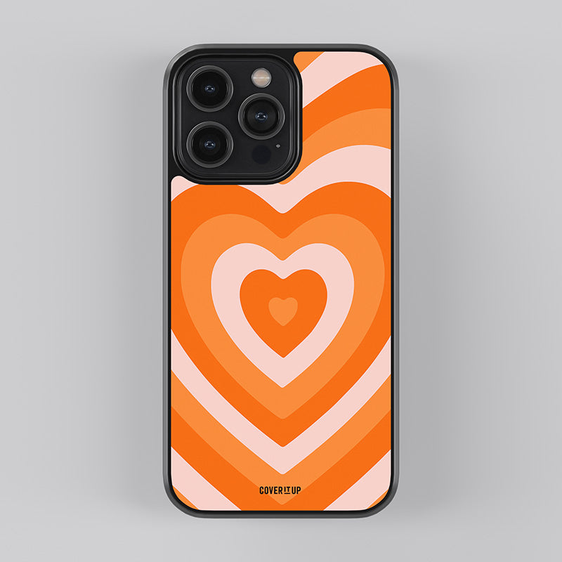 Tangerine Hearts Glass Case