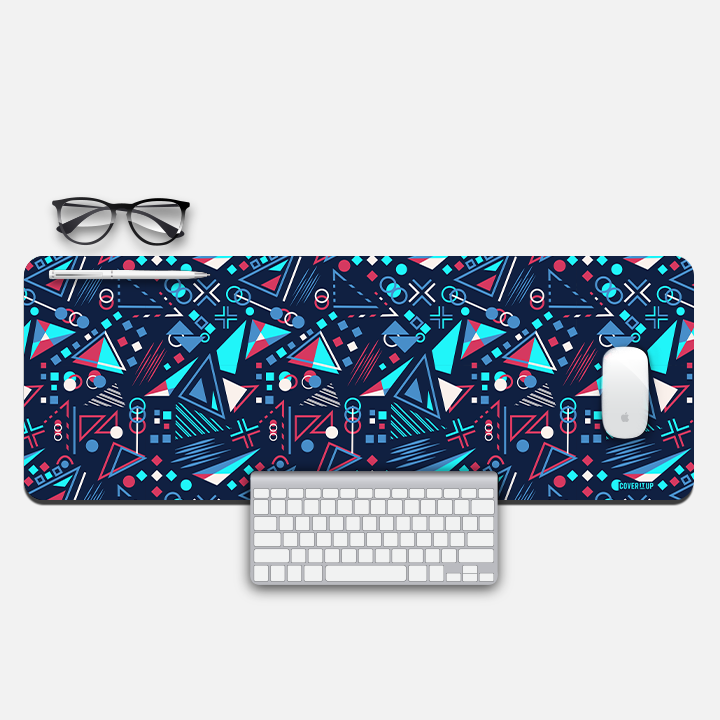 Geometric Shapes Desk Mat and Gaming Mouse Pad