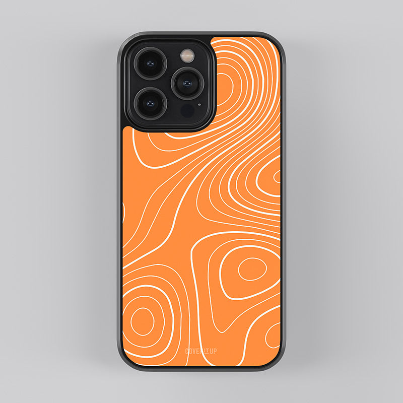 Orange Topography Glass Case