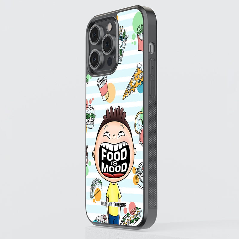 Food is mood Boy Glass Case