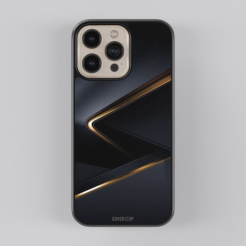 Case Micro Gold Dark Gold Stripes Glass Case