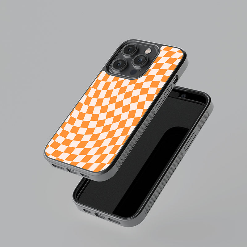 Orange Checkered Glass Case