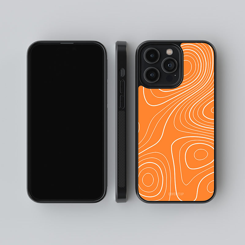 Orange Topography Glass Case