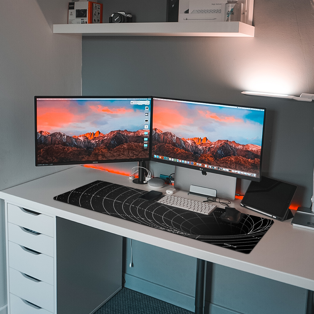 Worm Hole Desk Mat and Gaming Mouse Pad