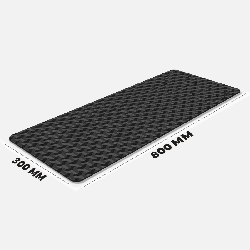 Carbon Fiber Black Desk Mat and Gaming Mouse Pad (Black)