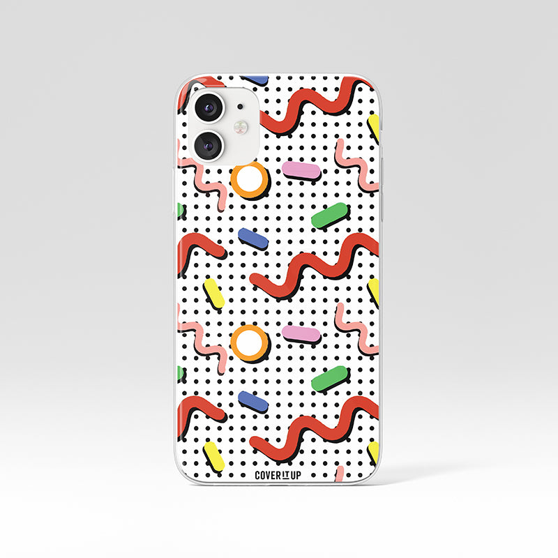 Memphis Pattern Clear Silicone Case