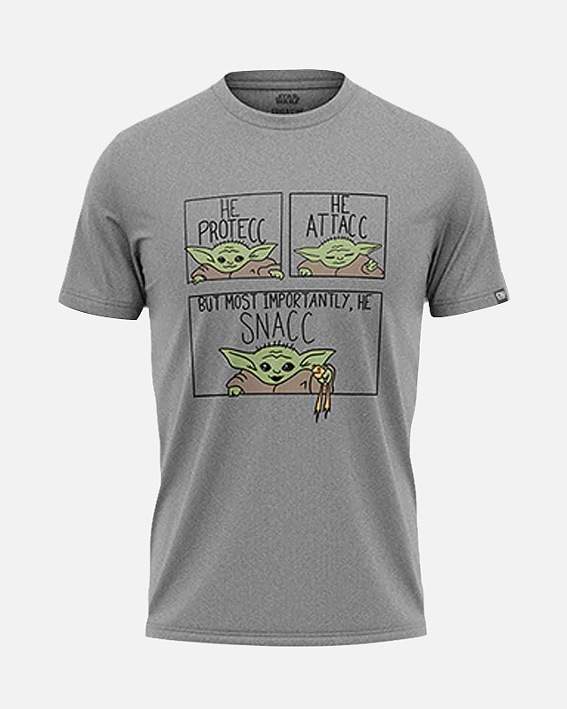 Official Star Wars Yoda Protecc Attacc Snacc T-Shirt