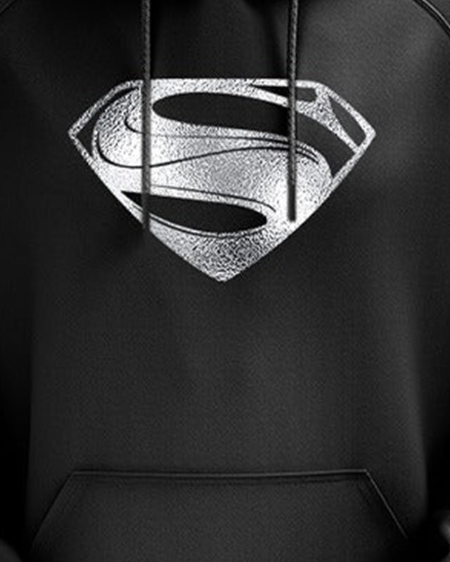 Sale- Superman Silver Foil Logo Hooded Sweatshirt