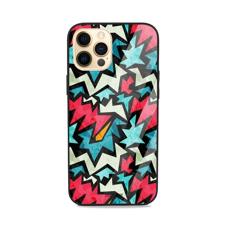  Abstract Lines Polka Glass Case