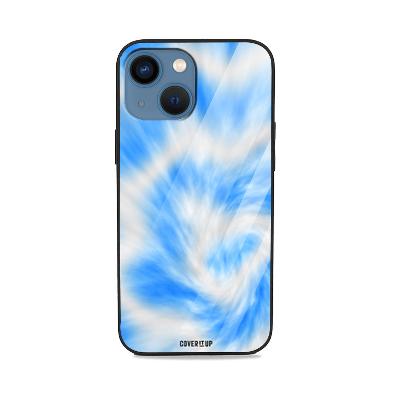 Blue Vortex Tie-Dye Glass Case Mobile Cover from coveritup.com