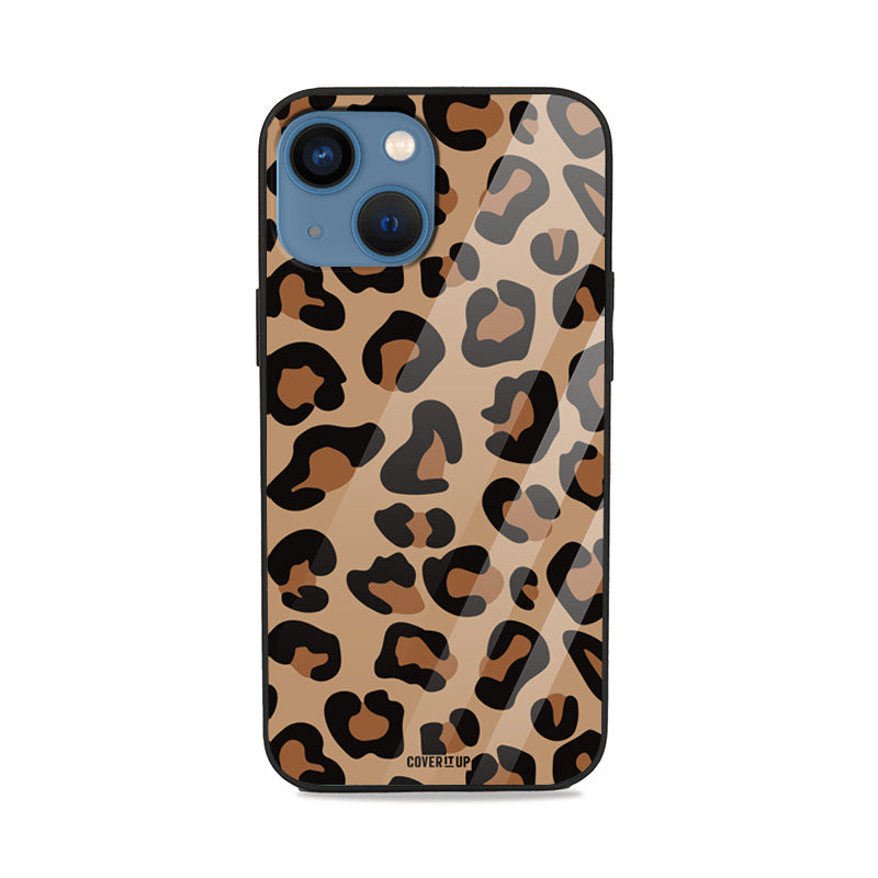  Brown Leopard Glass Case