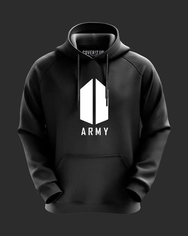 Buy BTS Army Black Logo Hoodie at Best Price Cover It Up