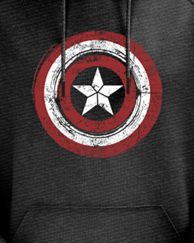 Official Marvel Captain America Retro Logo Dark Grey All Season Hoodie