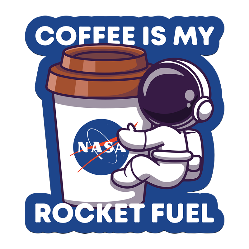 Coffee Is My Rocket Fuel Vinyl Sticker from coveritup.com