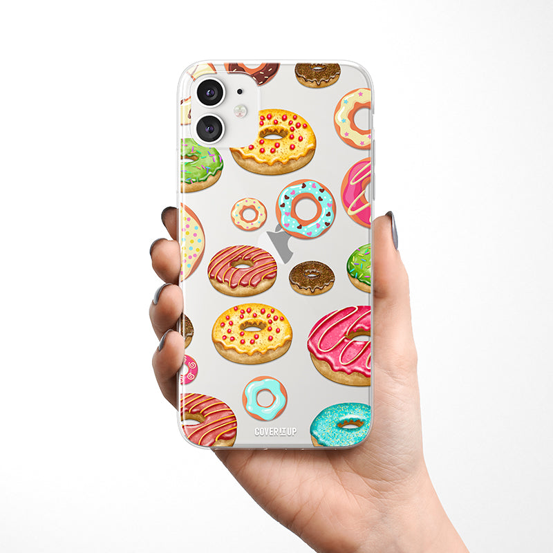 Donut Pattern Clear Silicone Case