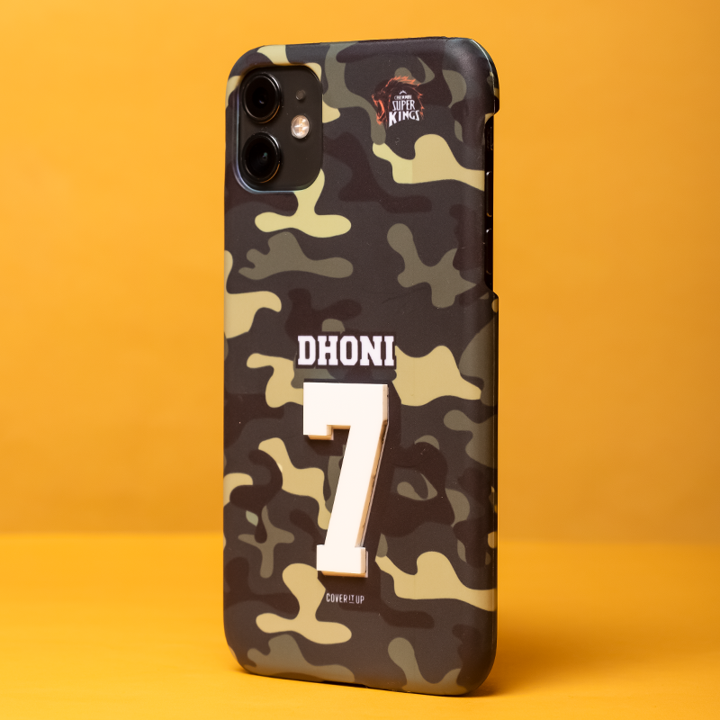 Official Chennai Super Kings Dhoni Camouflage 3D Case