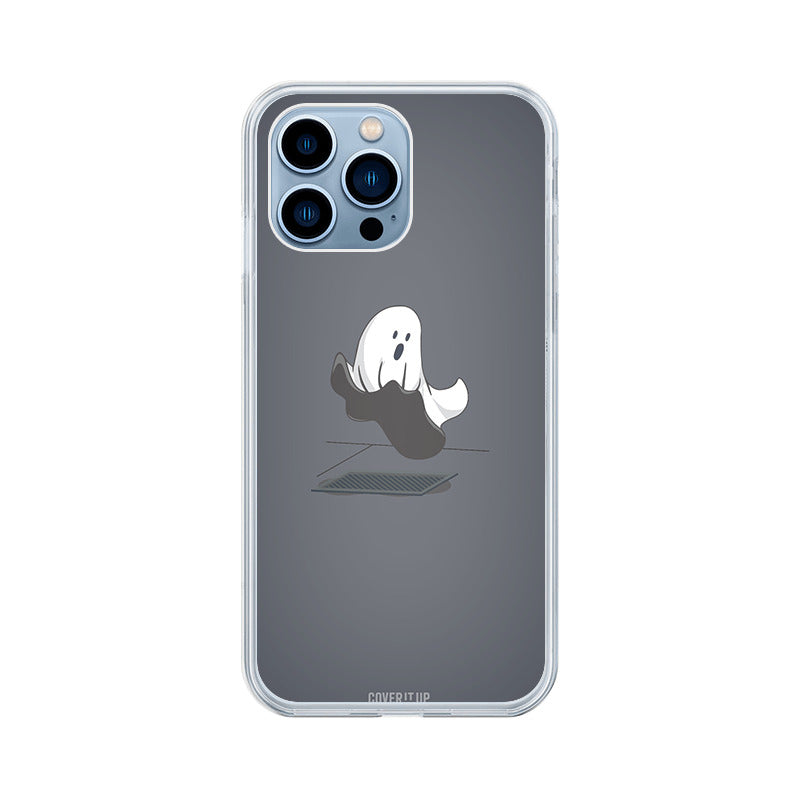  Cute Ghost Dark Grey Clear Silicone Case