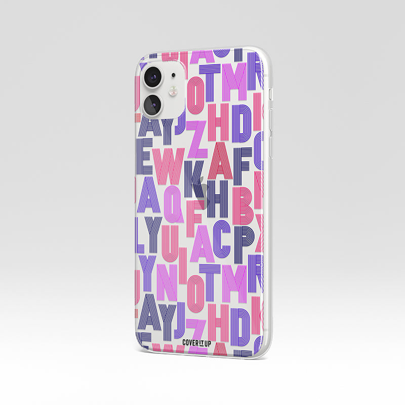 Letter Mess Clear Silicone Case