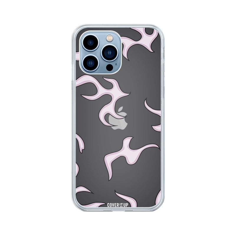  Lilac Flame Pattern Clear Silicone Case