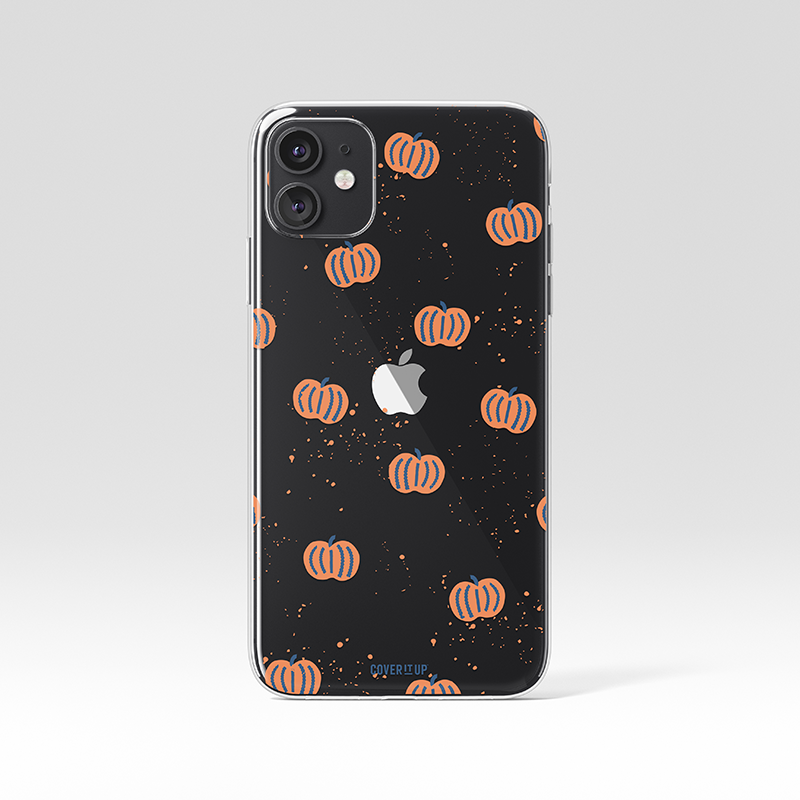 Minimal Pumpkin Pattern Clear Silicone Case