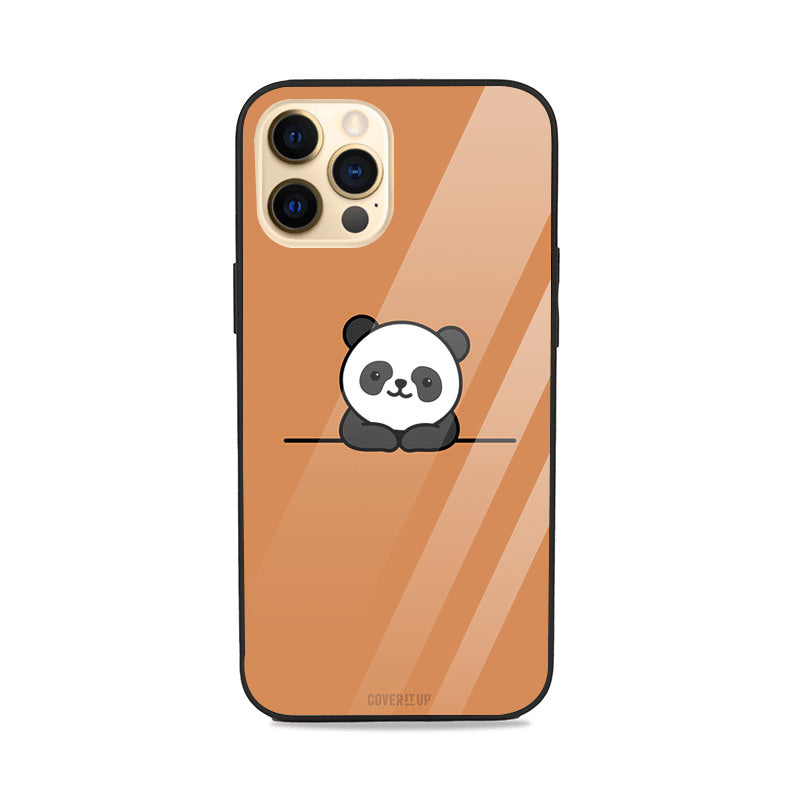 Panda Brown Glass Case Mobile Phone Cover from coveritup.com
