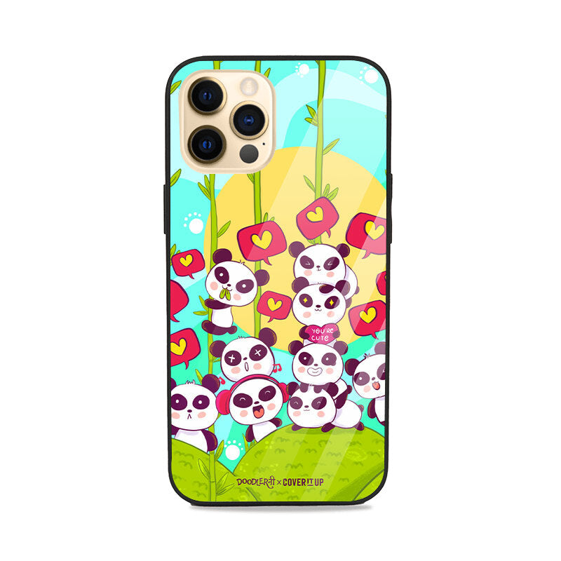  Panda Village Glass Case