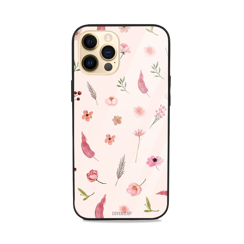 Pink Flowers Pattern Glass Case Mobile Phone Cover from coveritup.com