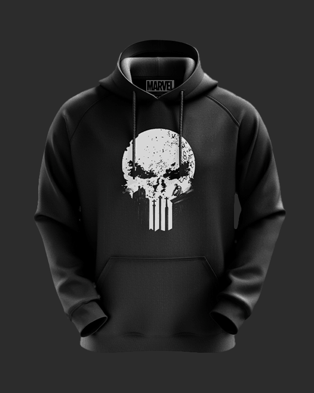 Official Punisher Skull Logo Glow In Dark All Season Hoodie