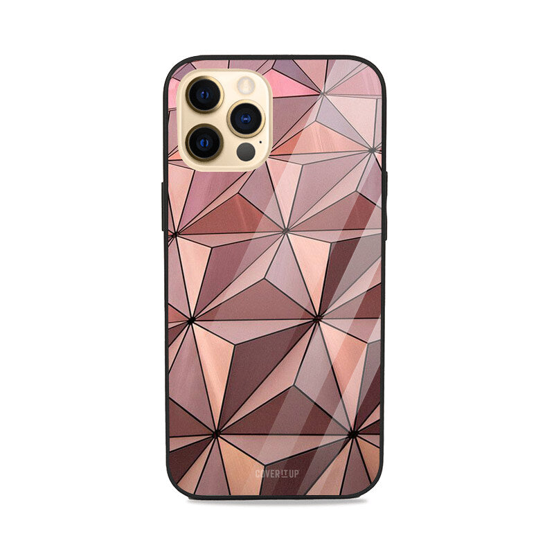  Rosegold Abstract Glass Case