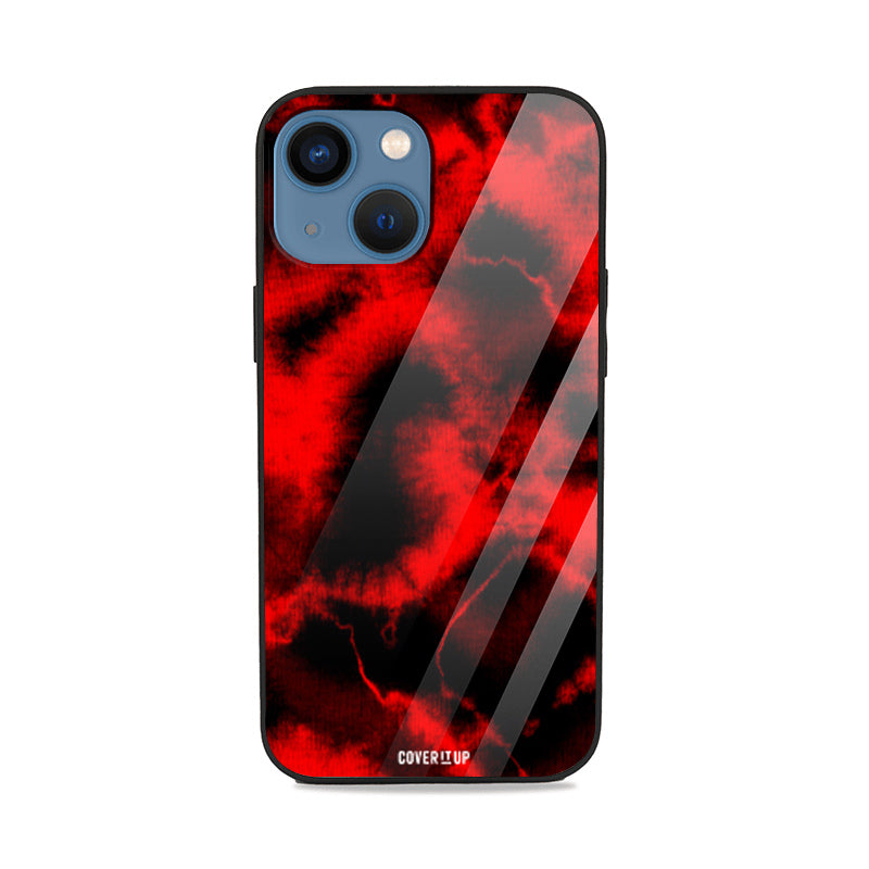 Scarlet Black Tie-Dye Glass Case Mobile Cover from coveritup.com