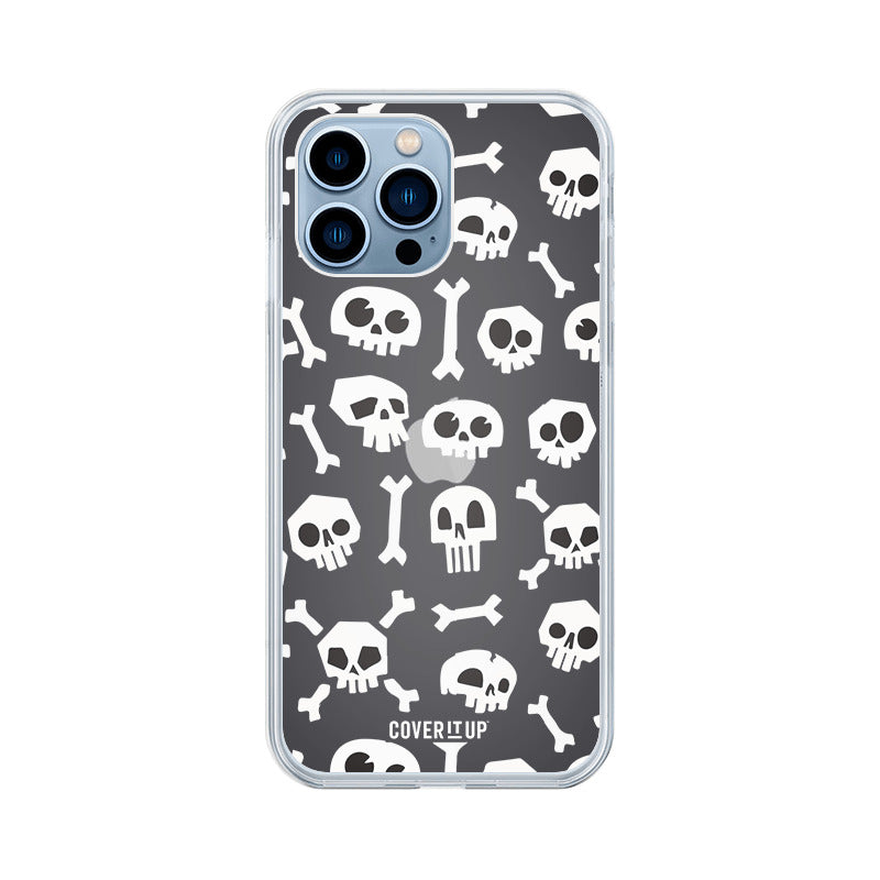  Skull Print Clear Silicone Case