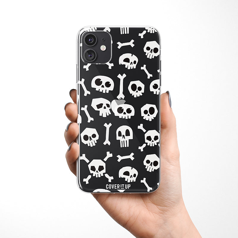 Skull Print Clear Silicone Case