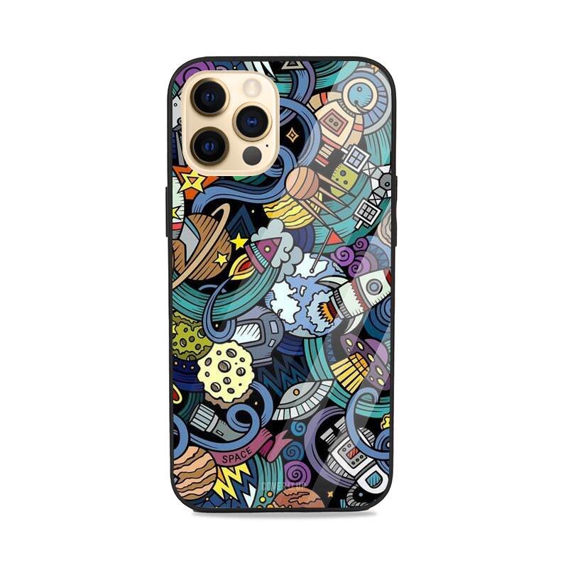  Space Pattern Blue Glass Case