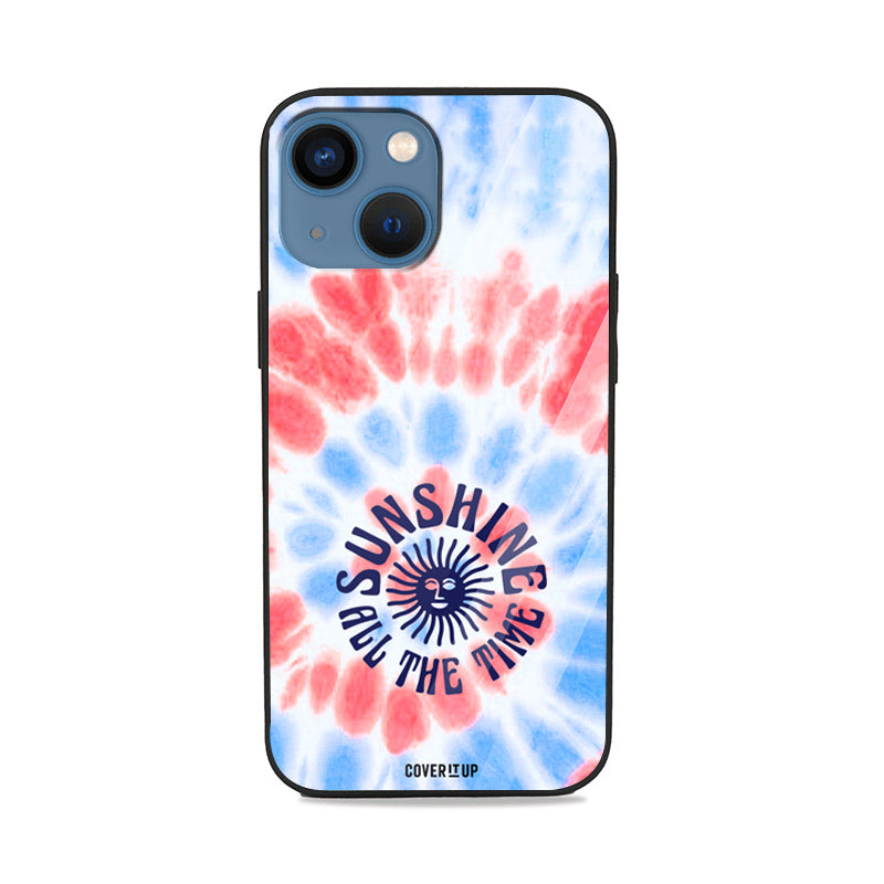 Sunshine All The Time Tie-Dye Glass Case Cover from coveritup.com