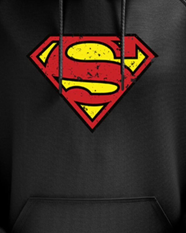 Sale- Superman Logo Black Hooded Sweatshirt
