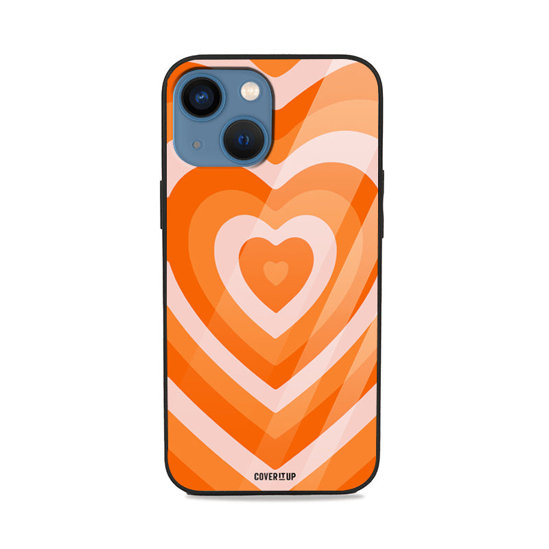  Tangerine Hearts Glass Case