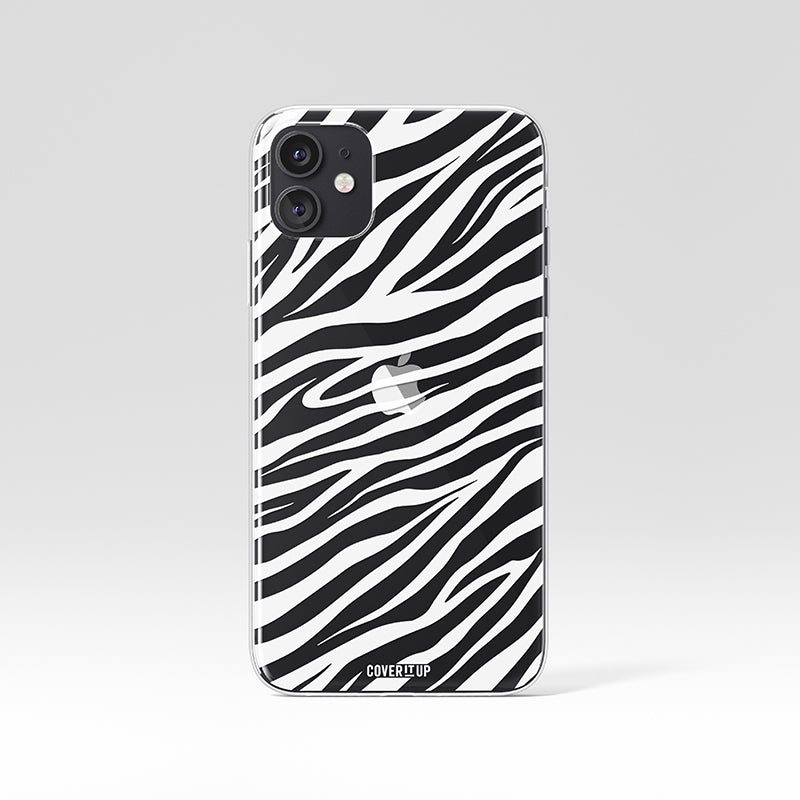 Zebra Black Stripes Clear Silicone Case