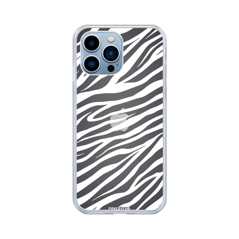  Zebra Black Stripes Clear Silicone Case