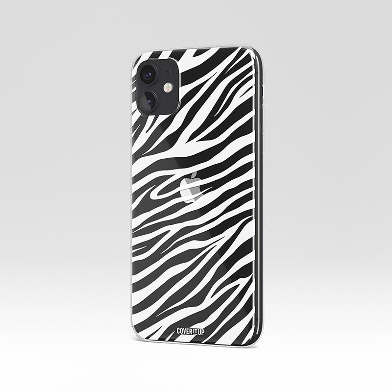Zebra Black Stripes Clear Silicone Case